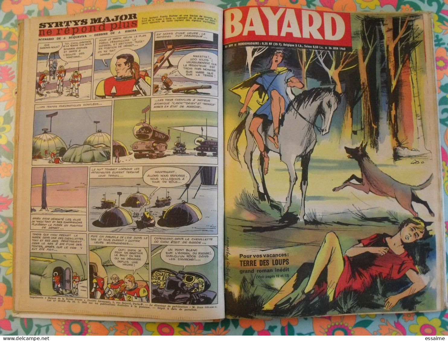 recueil BD Bayard 1960 n° 206 à 218. ribera  van dam chakir  loÿs. tony sextant bill jourdan bob morane. à redécouvrir