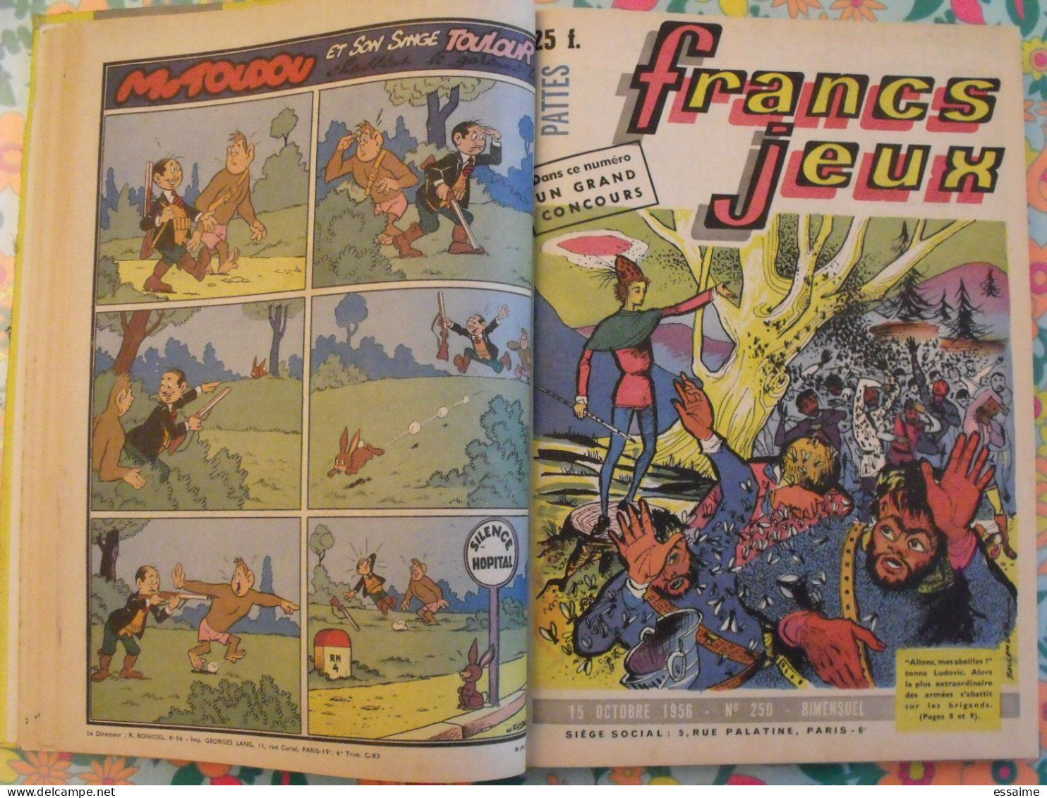 recueil BD Francs Jeux filles. 1956. n° 249 à 260. verrier nortier cezard boulanger.  à redécouvrir