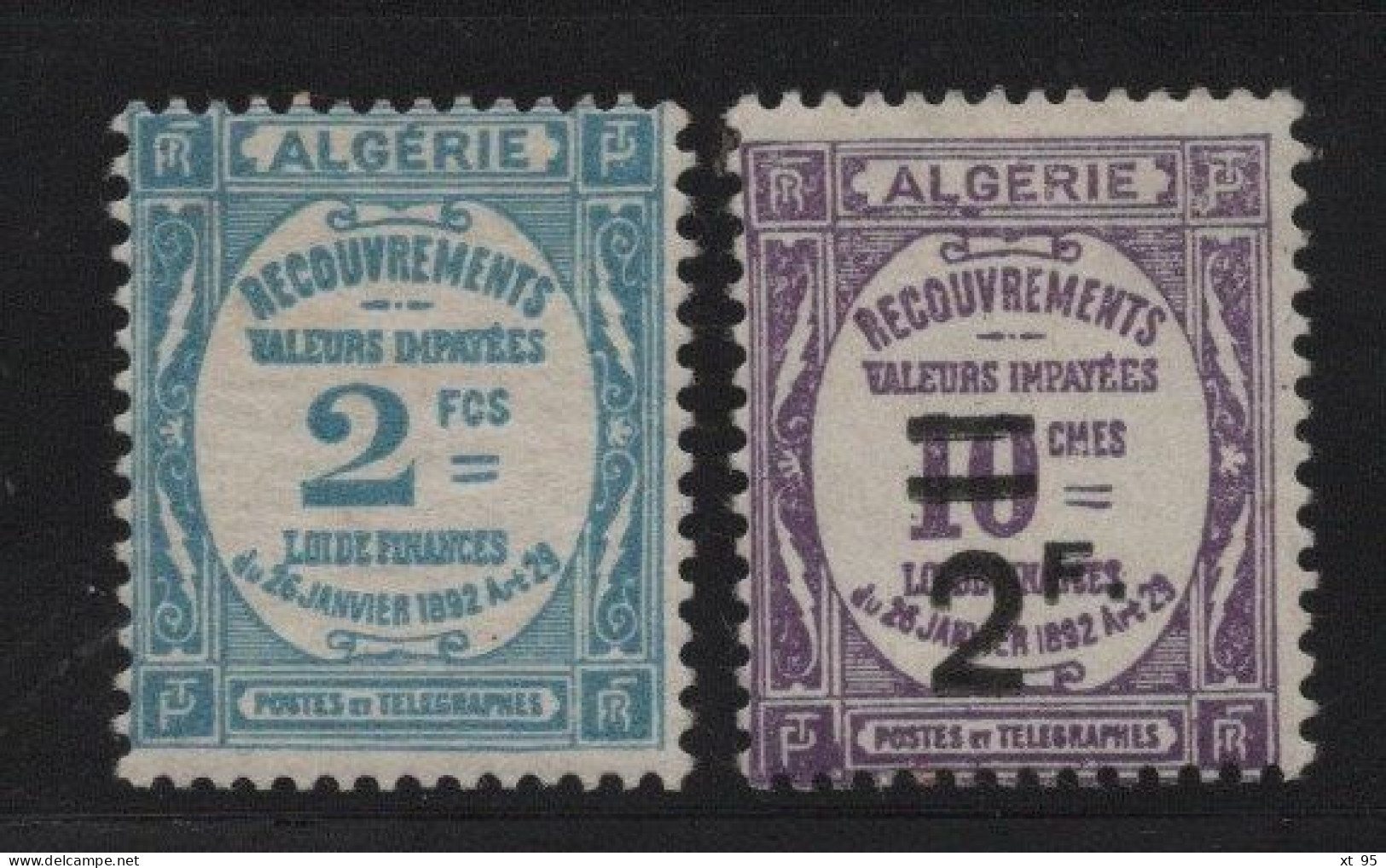 Algerie - Taxe N°20 + 24 - * Neufs Avec Charniere - Cote 45€ - Timbres-taxe