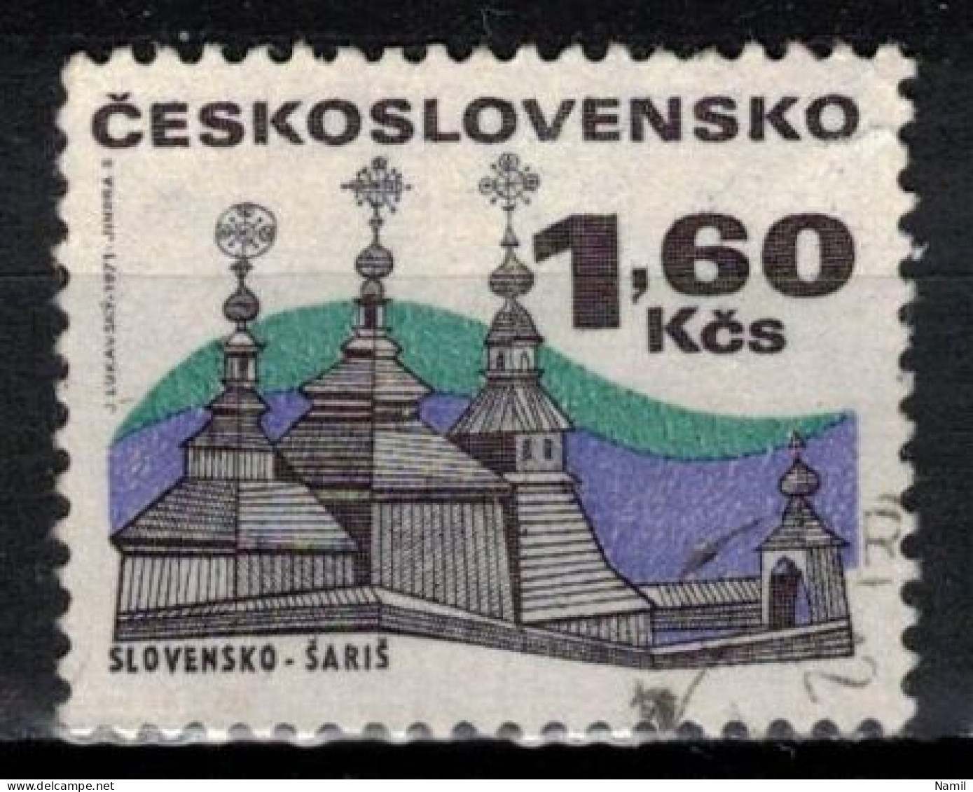 Tchécoslovaquie 1971 Mi 1998 (Yv 1832), Varieté, Position 1/1, Obliteré - Varietà & Curiosità