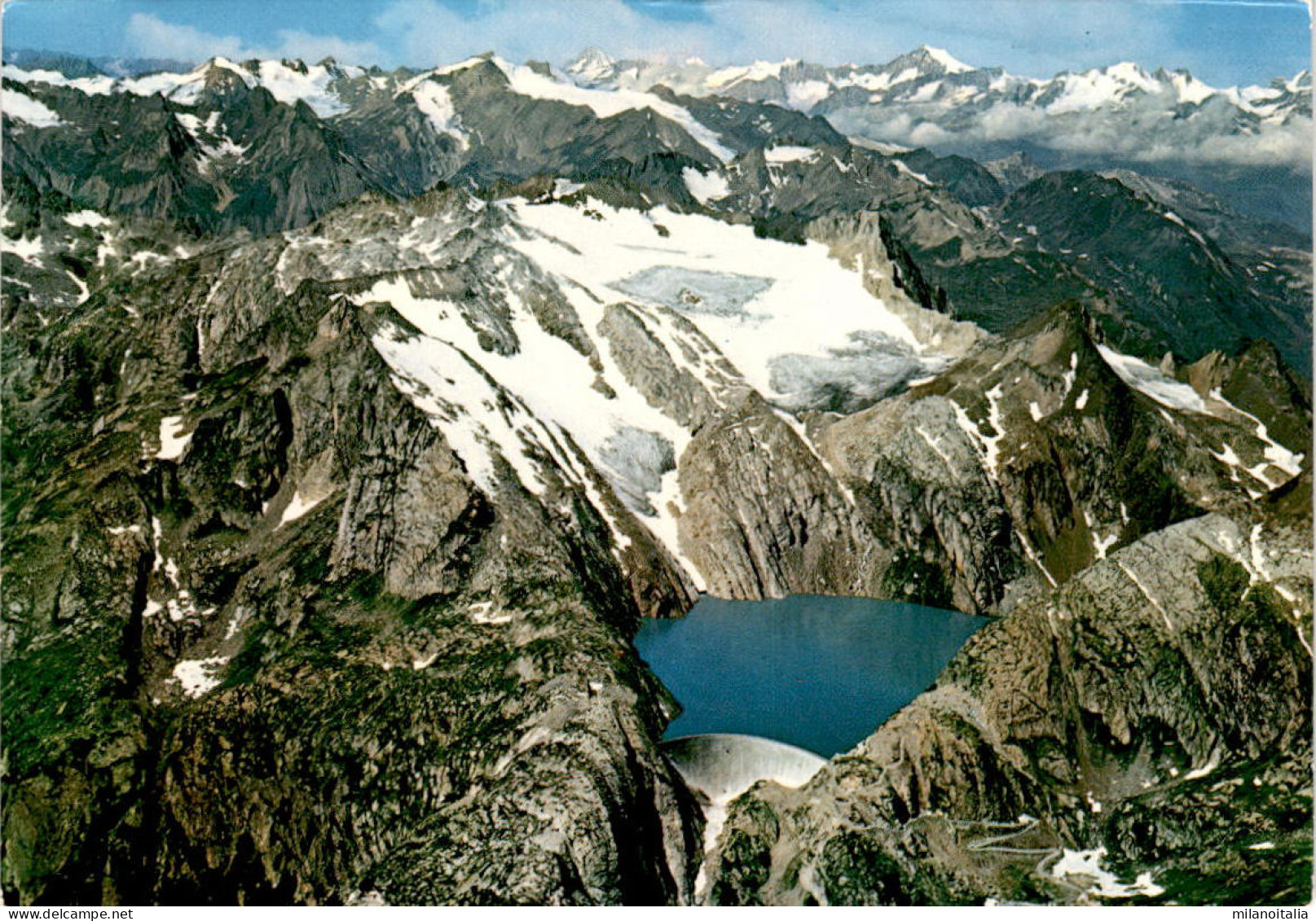 Bacino E Ghiacciaio Dei Cavagnoli Sullo Sfondo Le Alpi Bernesi (11957) * 12. 7. 1988 - Agno