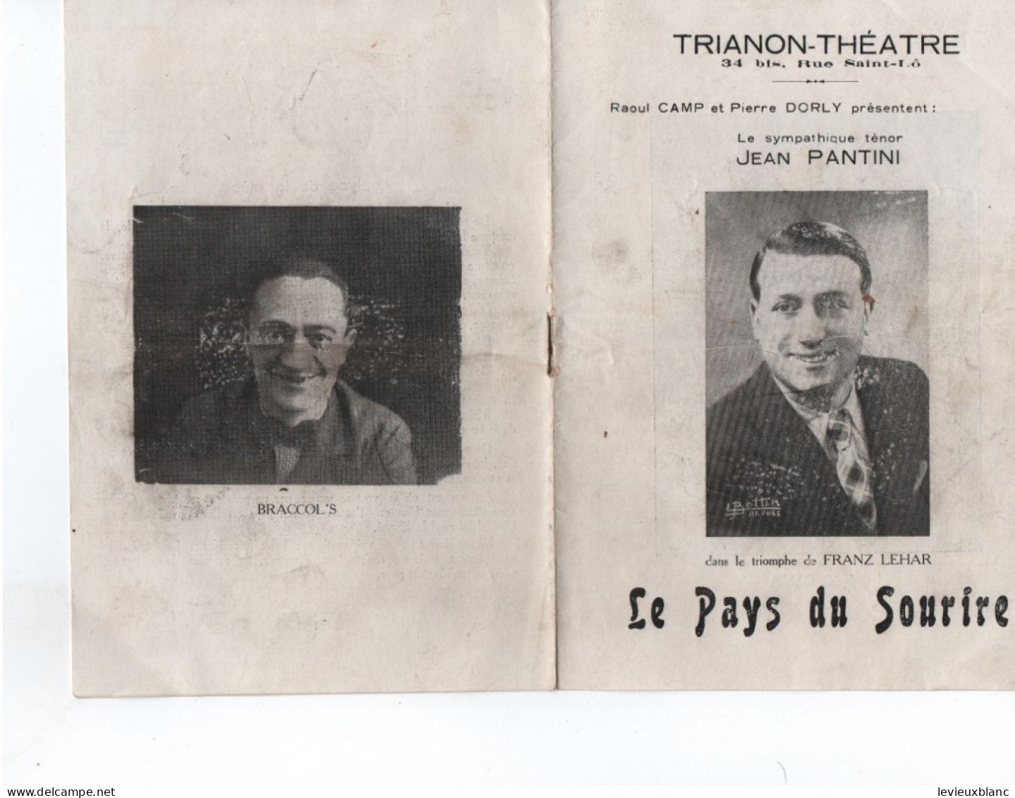 Théâtre/Programme / Le Pays Du Sourire/ Franz LEHAR /TRIANON-THEATRE//1935  PROG363 - Programma's