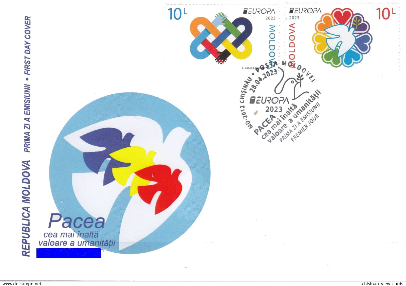 MOLDOVA 2023 EUROPA CEPT.PEACE – The Highest Value Of Humanity.FDC.Private - 2023