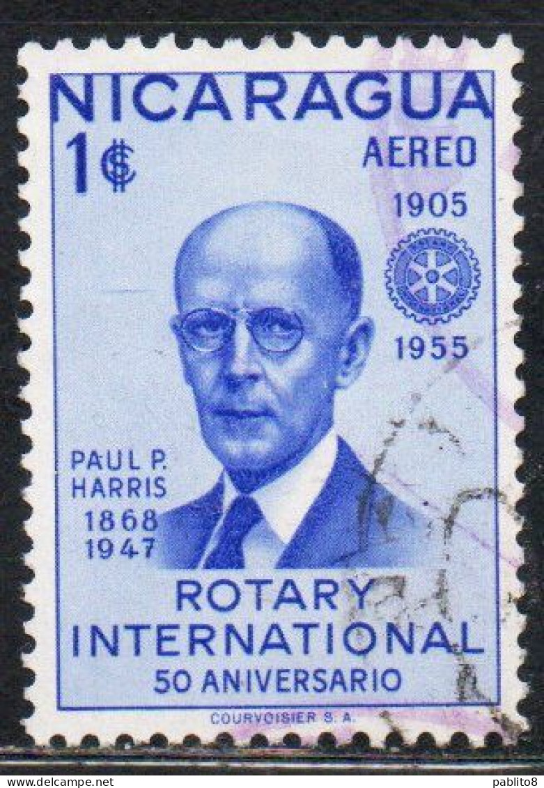 NICARAGUA 1955 ROTARY INTERNATIONAL PAUL HARRIS 1cor USED USATO OBLITERE' - Nicaragua