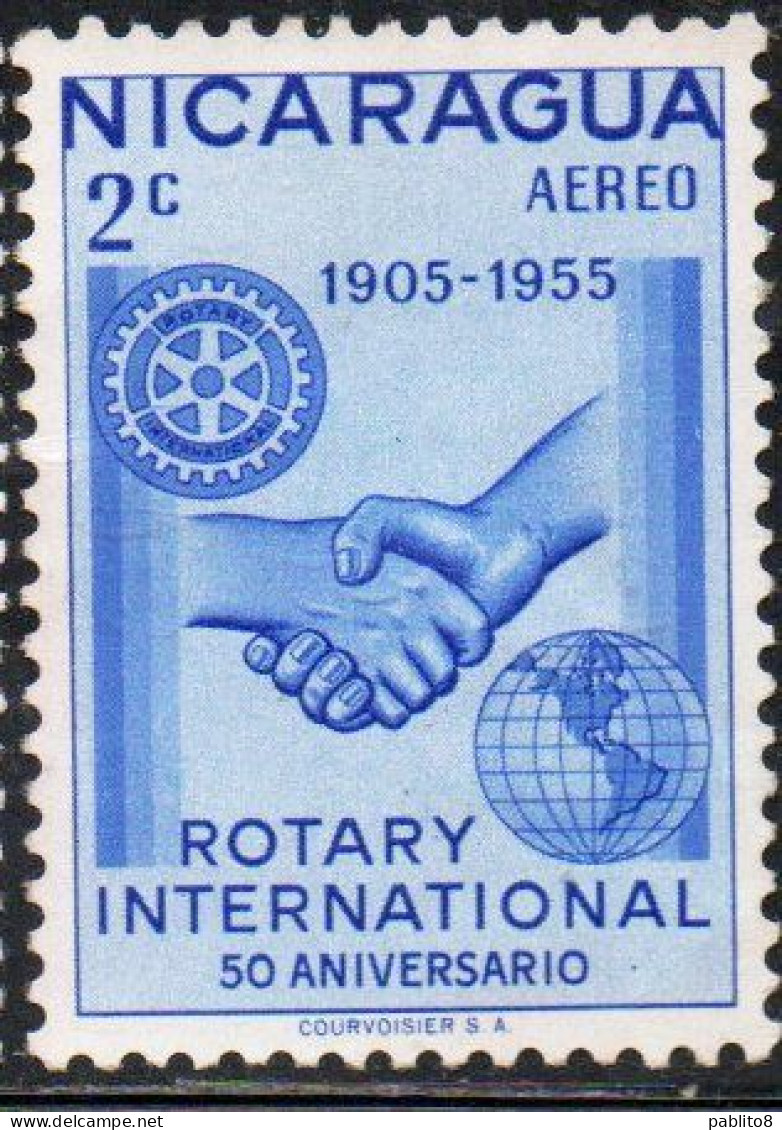 NICARAGUA 195 ROTARY INTERNATIONAL HANDCLASP EMBLEM GLOBE 2c MNH - Nicaragua