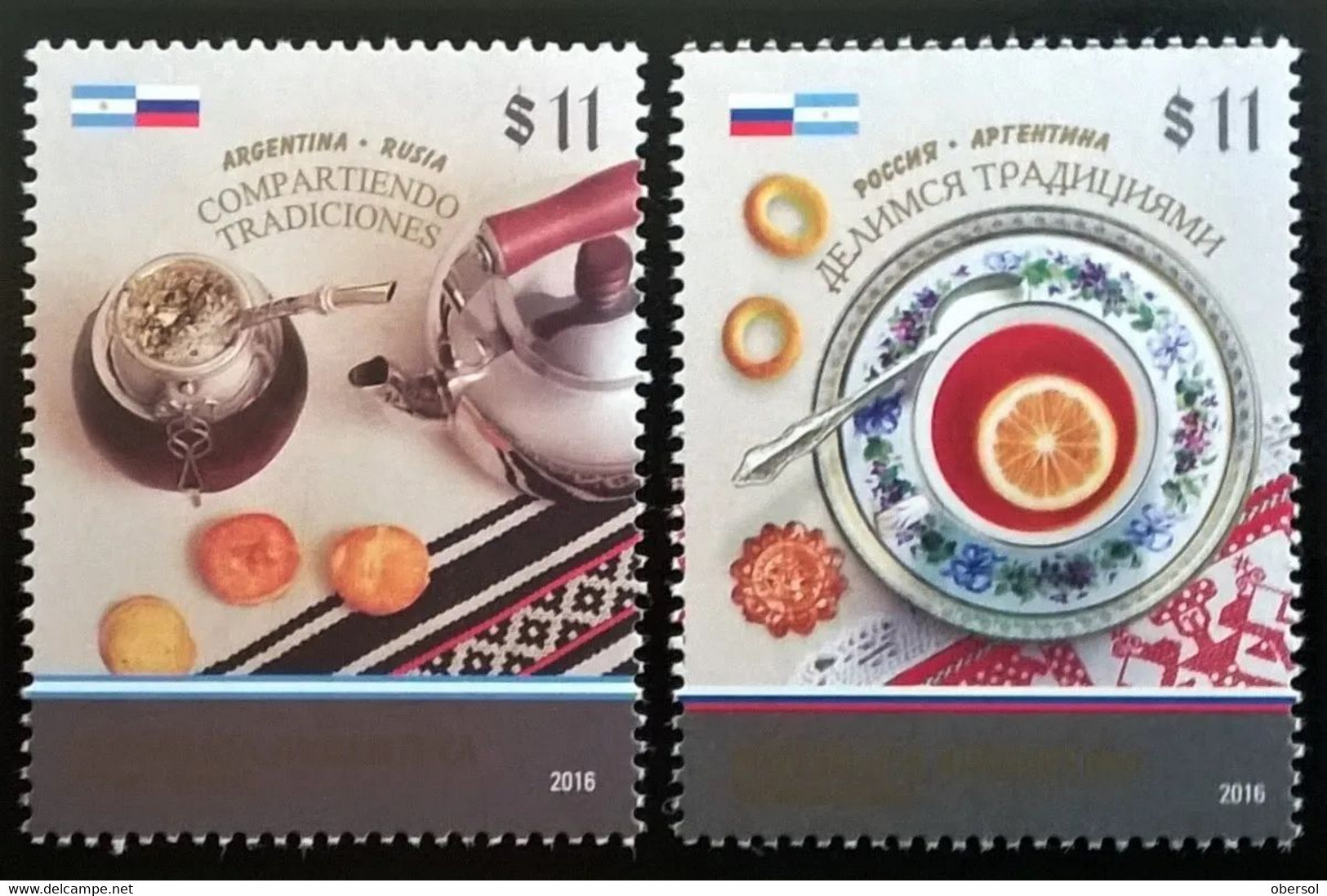 Argentina 2016 Typical Food Joint Issue With Russia Complete MNH Set - Nuovi