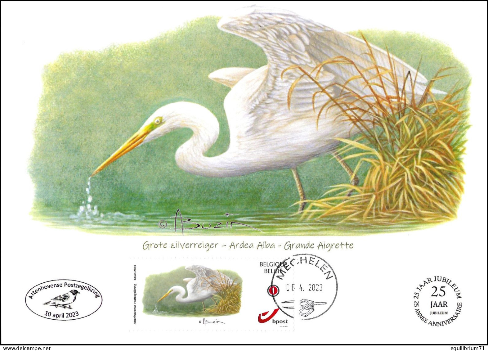 CS/HK - A5 - MYSTAMP° Cercle D'Ottoncourt/Attenhovense Postzegelkring - Grande Aigrette/Grote Zilverreiger - BUZIN - RR - Briefe U. Dokumente