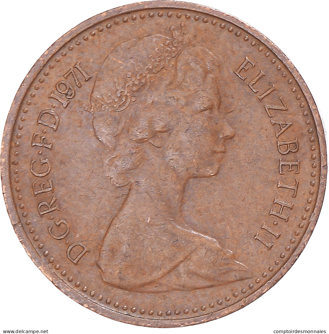 Monnaie, Grande-Bretagne, 1/2 New Penny, 1971 - 1/2 Penny & 1/2 New Penny