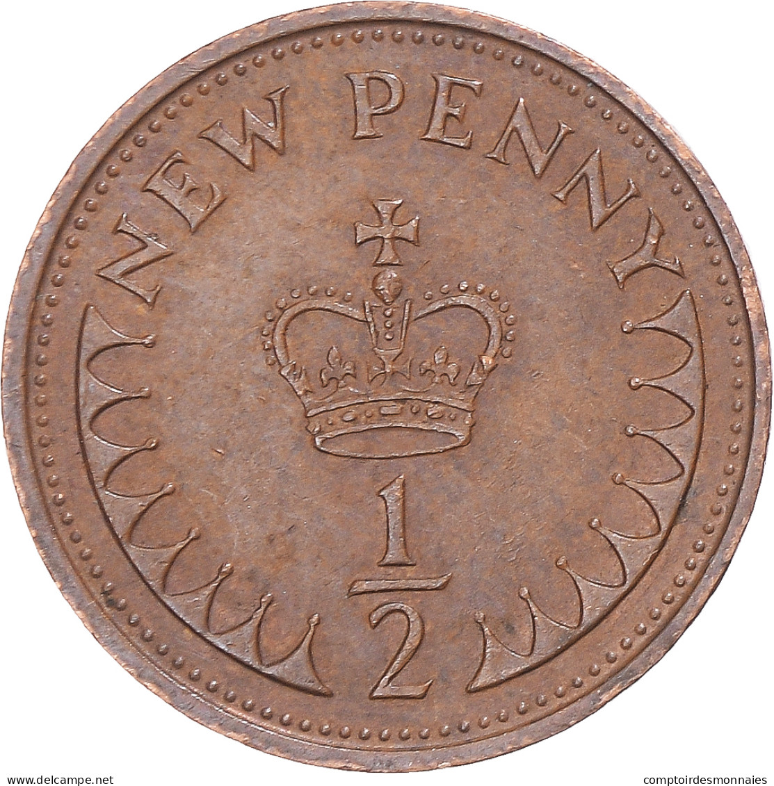 Monnaie, Grande-Bretagne, 1/2 New Penny, 1971 - 1/2 Penny & 1/2 New Penny