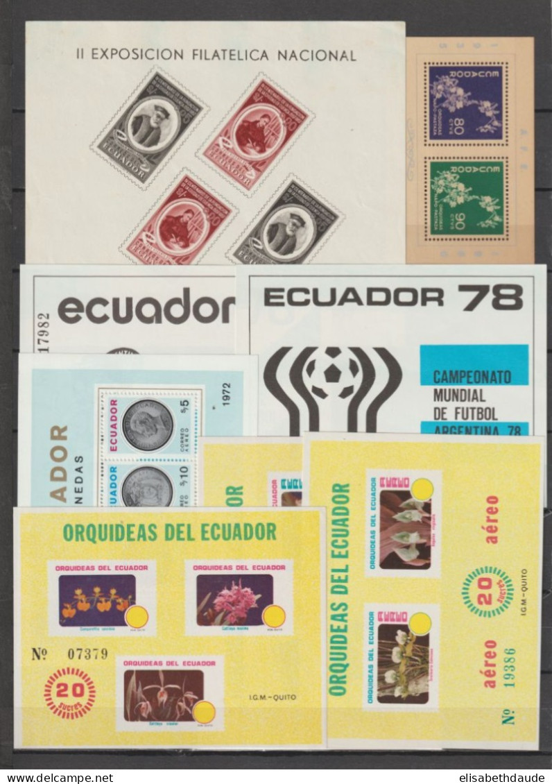 ECUADOR - 1957/1990 - COLLECTION De BLOCS ** MNH - COTE MICHEL 2005 = 225 EUR. - 7 PAGES - Equateur