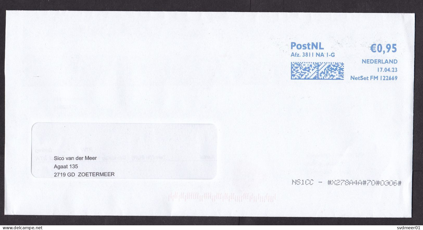 Netherlands: Cover, 2023, Meter Cancel, QR Code, NetSet (traces Of Use) - Lettres & Documents