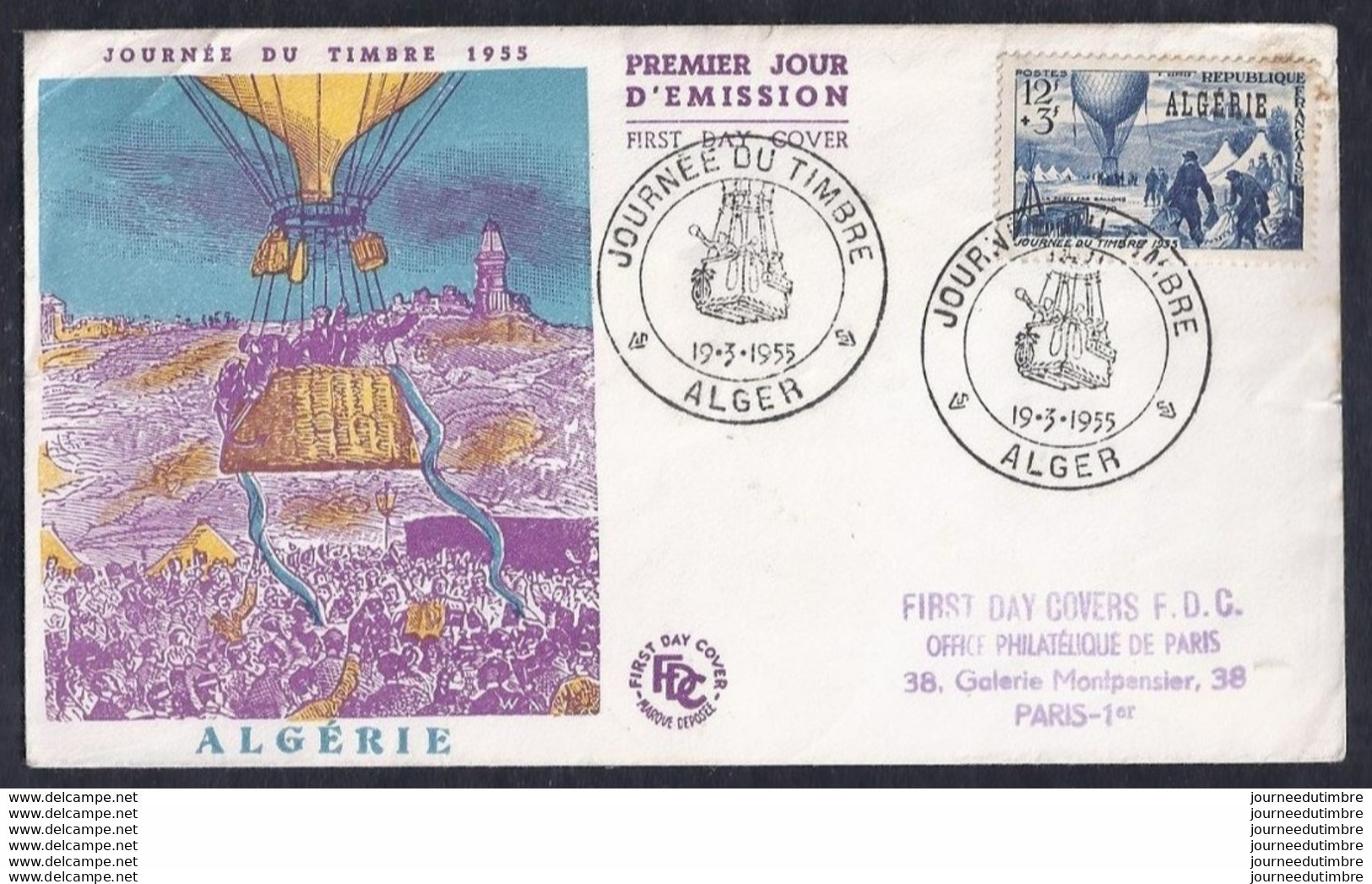 Enveloppe Fdc Journee Du Timbre 1955 Alger - FDC