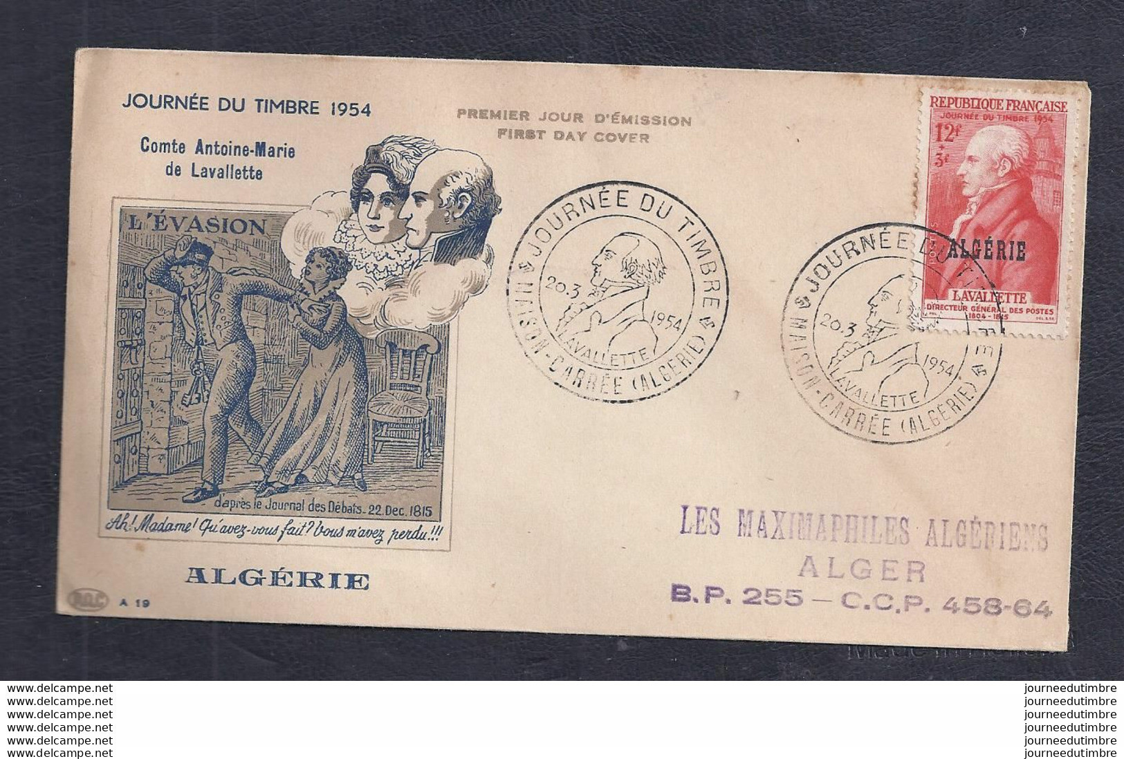 Enveloppe Pac  Journee Du Timbre 1954 Maison Carrée - FDC