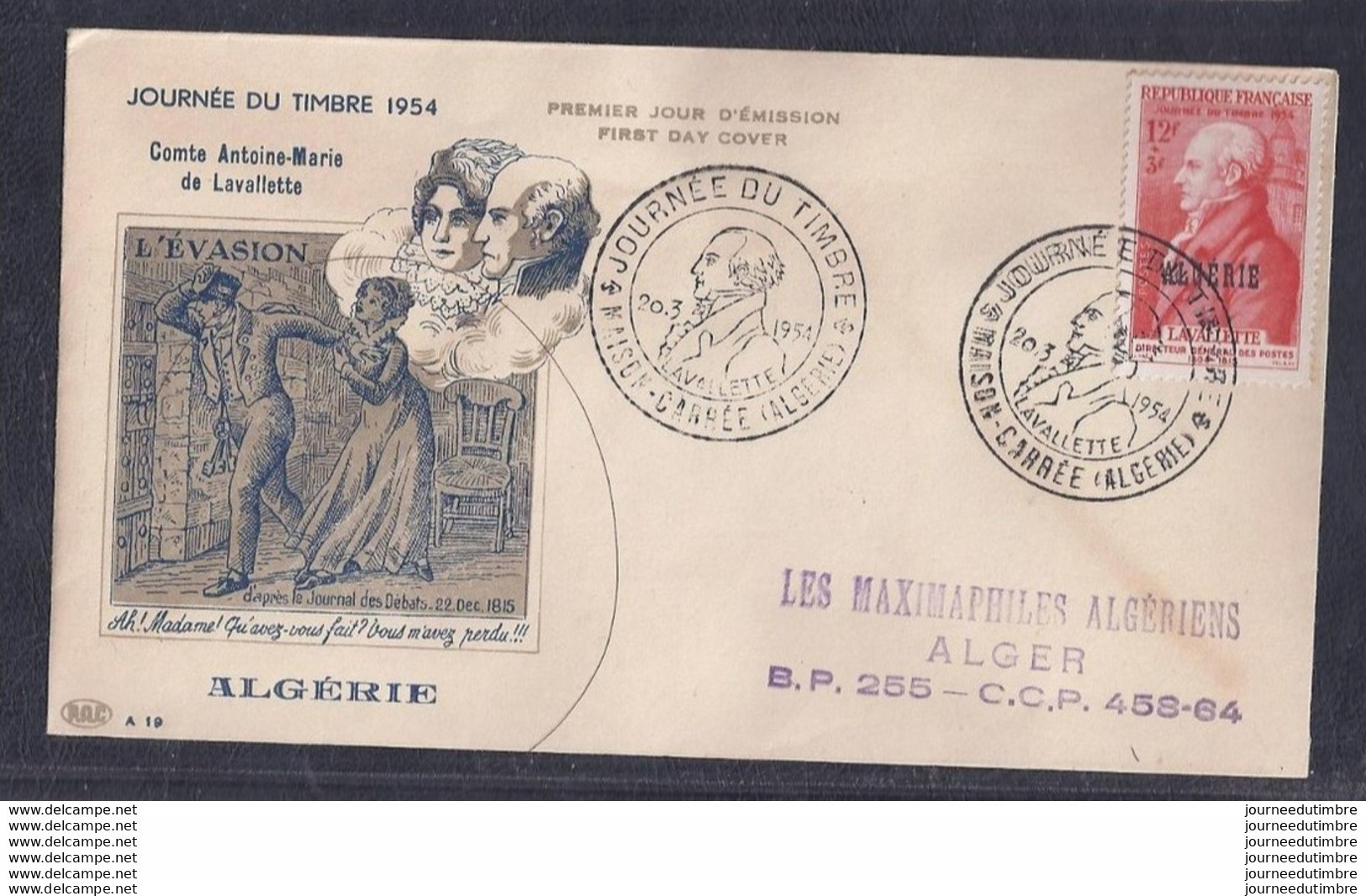 Enveloppe Pac Journee Du Timbre 1954 Maison Carrée - FDC