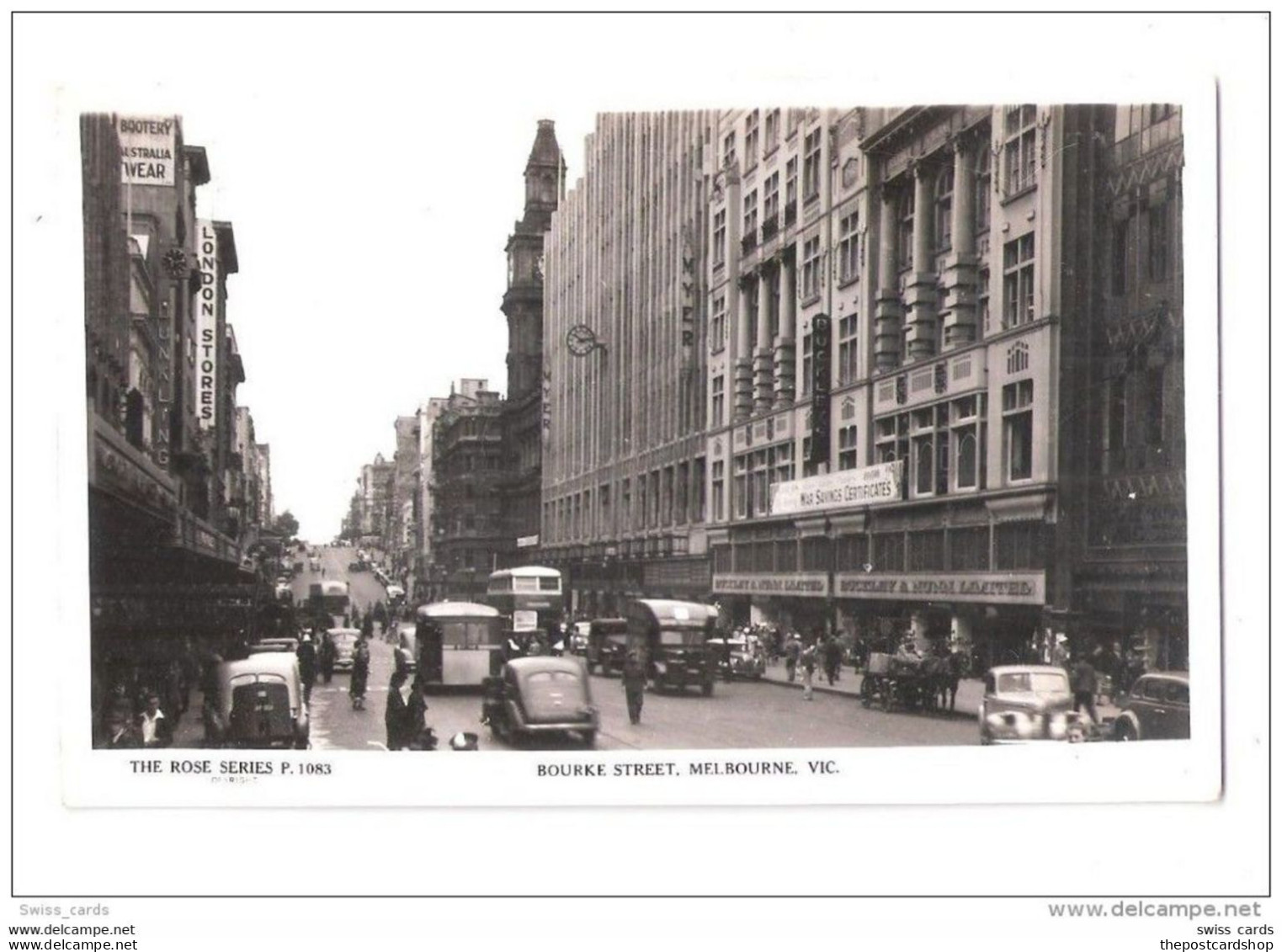 BUS CAR VAN ON RPPC Bourke Street MELBOURNE Victoria Australia UNUSED THE ROSE SERIES 1083 - Melbourne