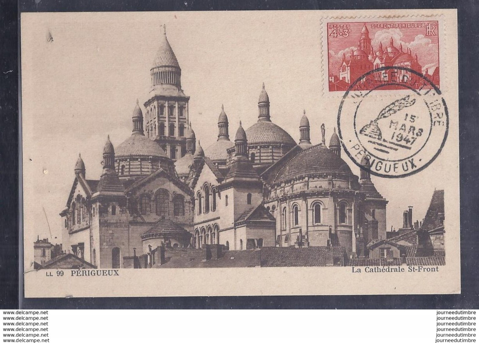 Carte Maximum Journee Du Timbre 1947 Perigueux Cathedrale 2 - Andere & Zonder Classificatie