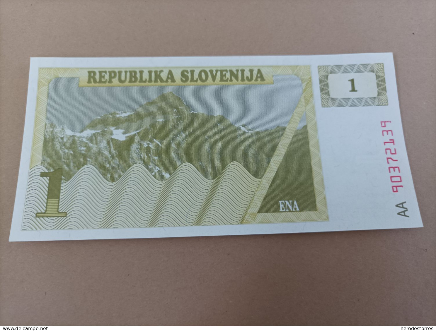 Billete De Eslovenia De 1 Tolarjev, Año 1990, Serie AA, UNC - Slovenia