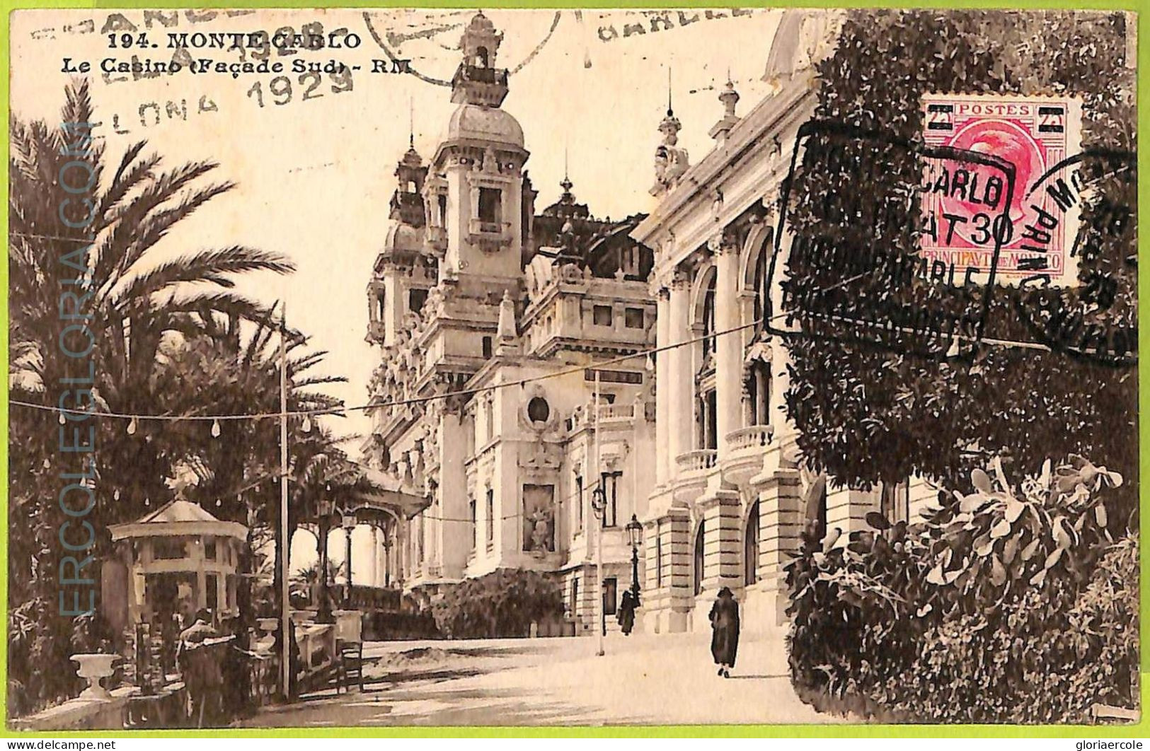 Ac9372 - MONACO - VINTAGE POSTCARD - Monte-Carlo - 1923 - Monte-Carlo