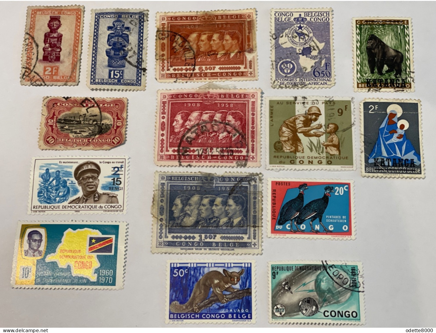 Belgisch Congo 15 Postzegels Tembres Lot D - Other & Unclassified