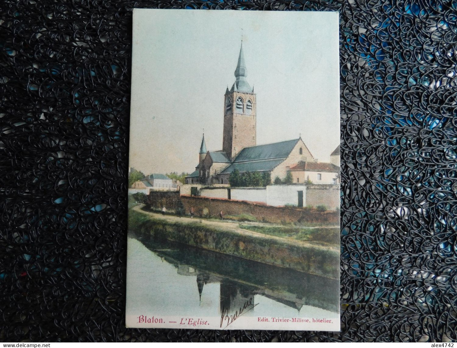 Blaton, L'Eglise, édit. Trivier-Milisse, Hôtelier,  (X17) - Bernissart