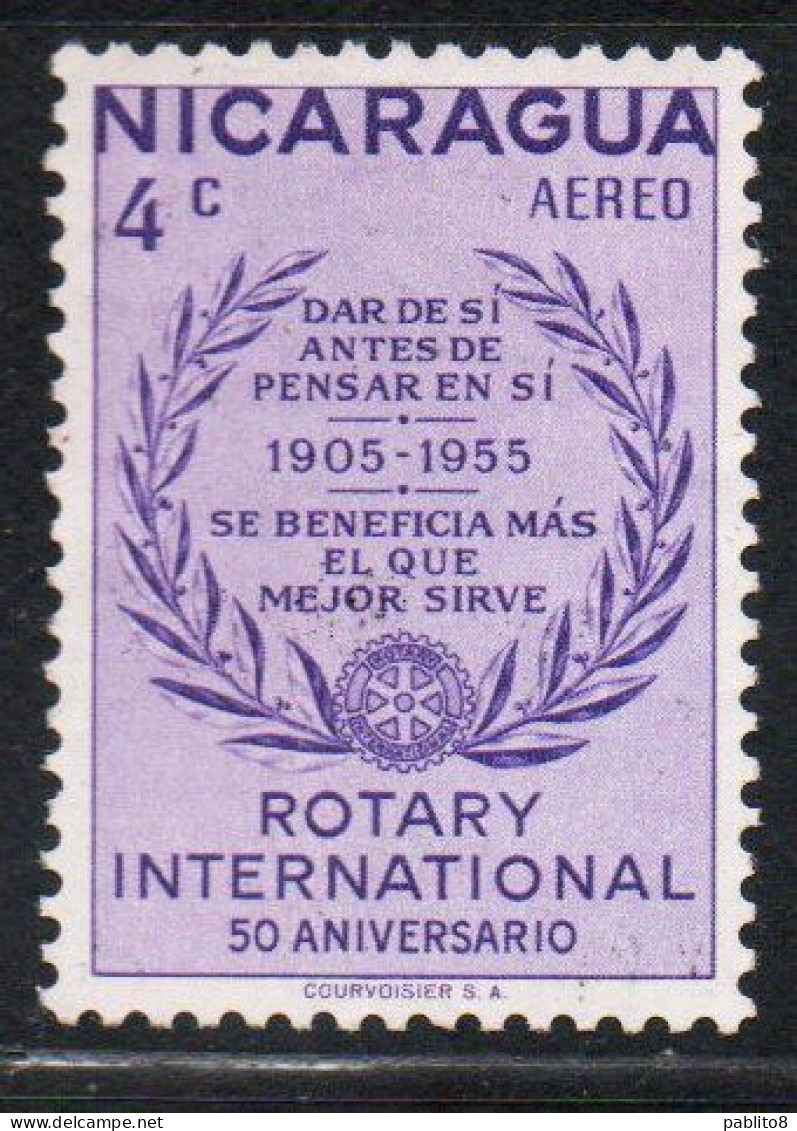 NICARAGUA 195 ROTARY INTERNATIONAL SLOGANS AND WREATH 4c MH - Nicaragua