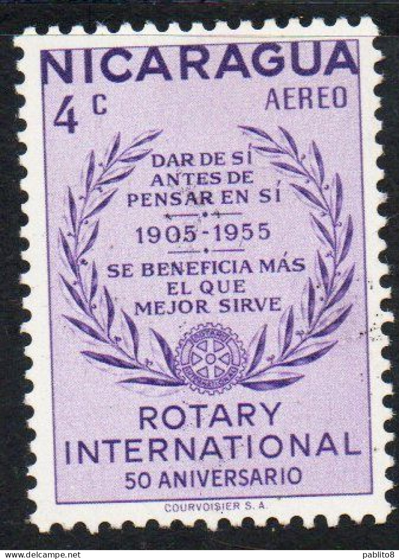 NICARAGUA 195 ROTARY INTERNATIONAL SLOGANS AND WREATH 4c  USED USATO OBLITERE' - Nicaragua