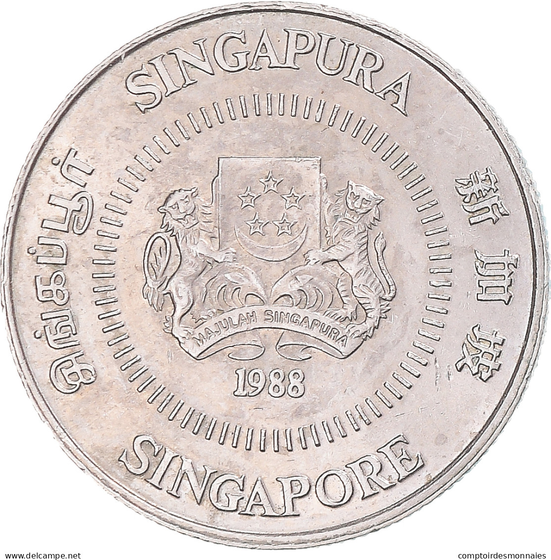 Monnaie, Singapour, 10 Cents, 1988 - Singapour