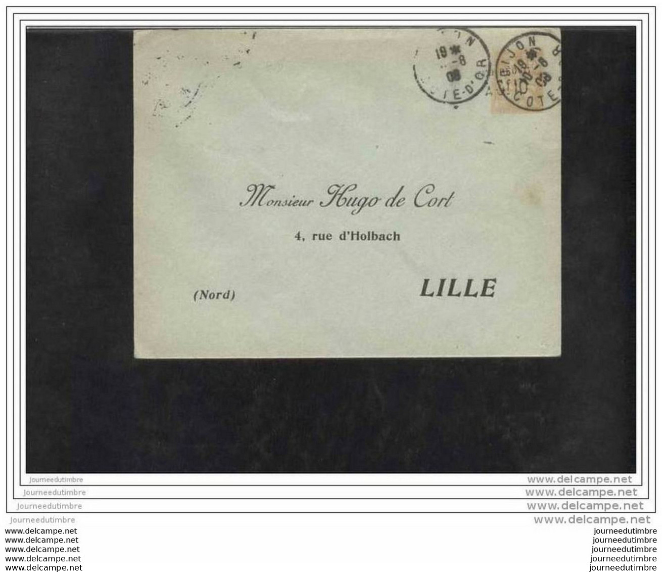 Entier Postal Mouchon 15 C Surchargé Taxe Reduite 10c Repiquage Hugo De Cort - Enveloppes Repiquages (avant 1995)