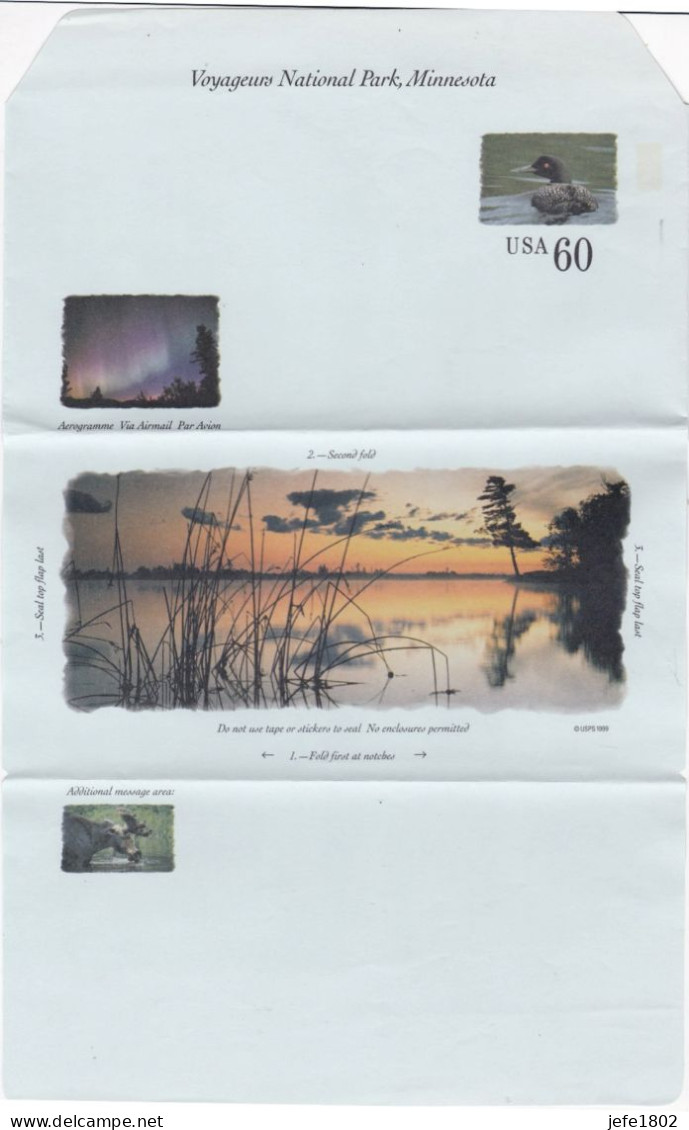 Aerogramme - Air Letter - Par Avion - By Air Mail - Voyageurs National Park, Minnesota / Duck - Elk - 1981-00