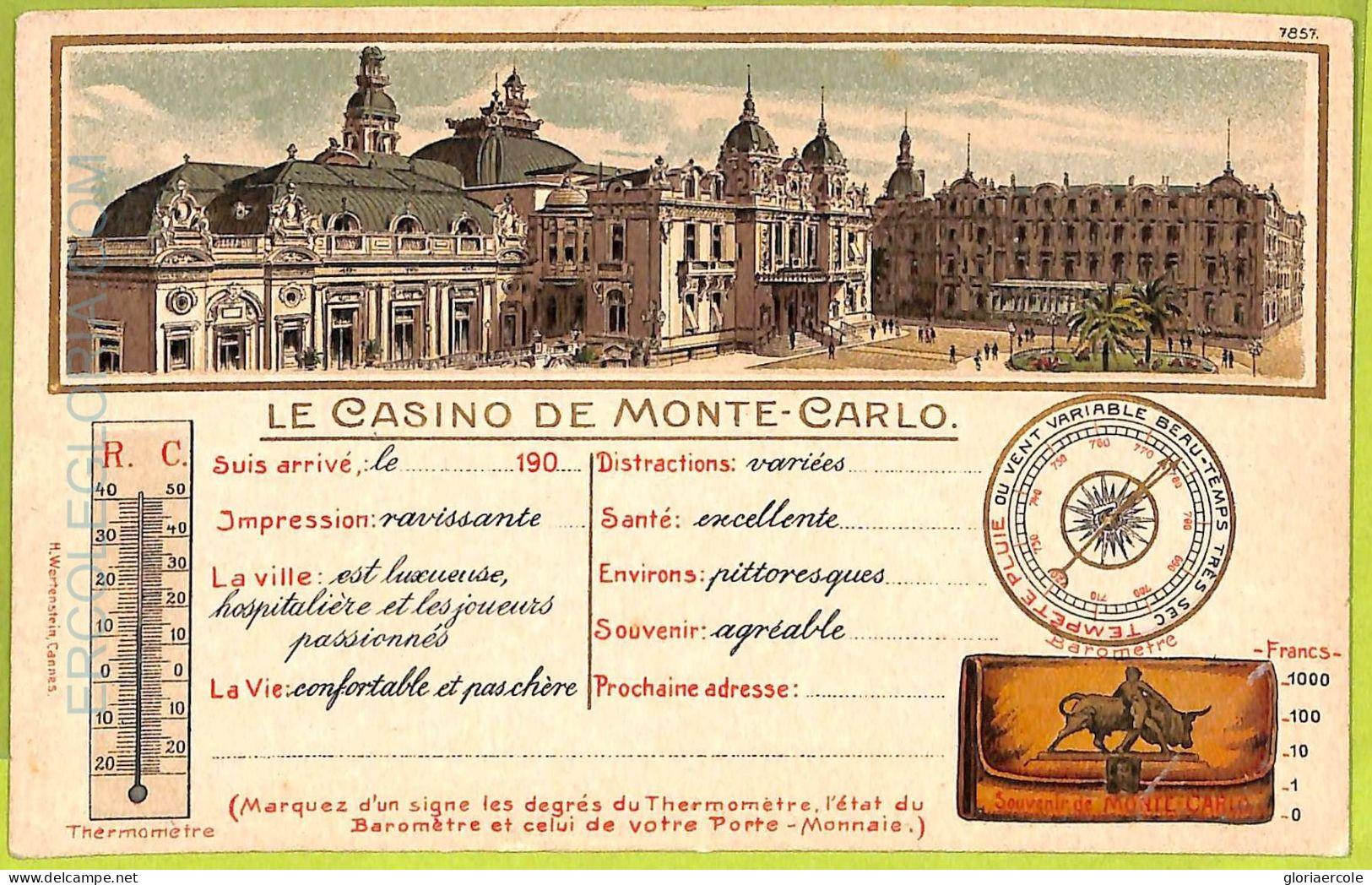 Ac9411 - MONACO - VINTAGE POSTCARD - Monte-Carlo - Monte-Carlo