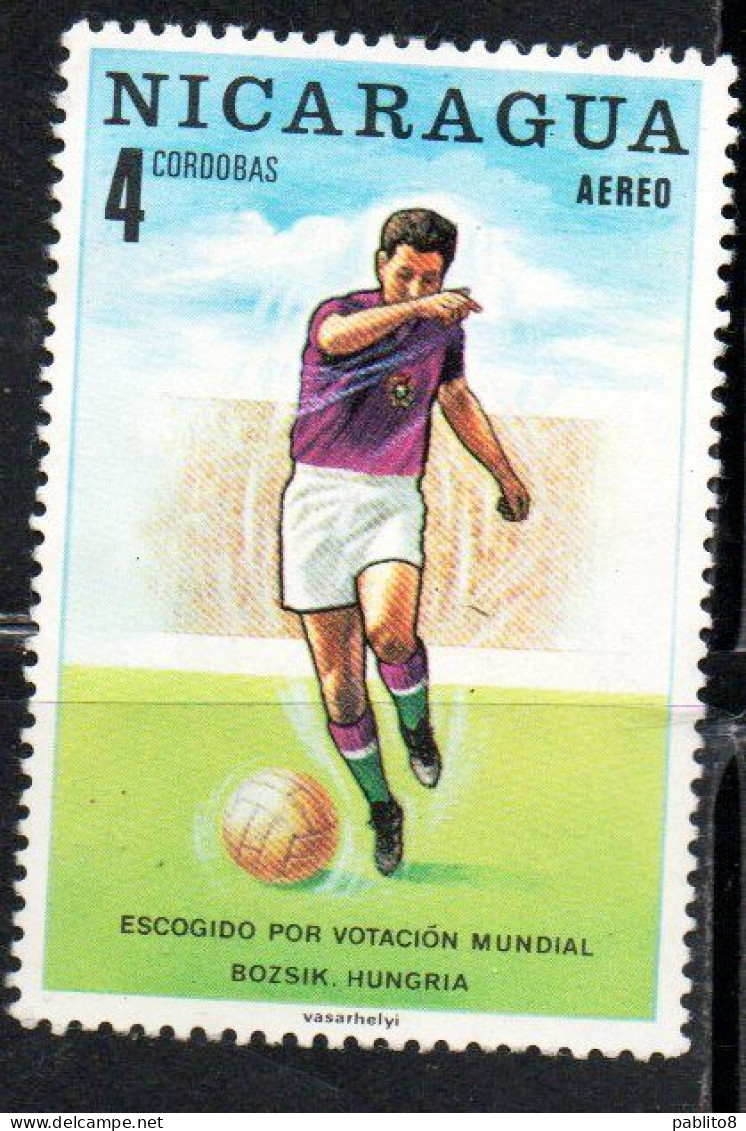 NICARAGUA 1970 FIFA WORLD CUP WINNERS JOZEF BOZSIK HUNGARY 4cor USED USATO OBLITERE' - Nicaragua