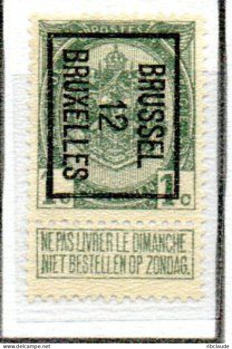 Préo Typo  BRUXELLES 12 - Sobreimpresos 1906-12 (Armarios)