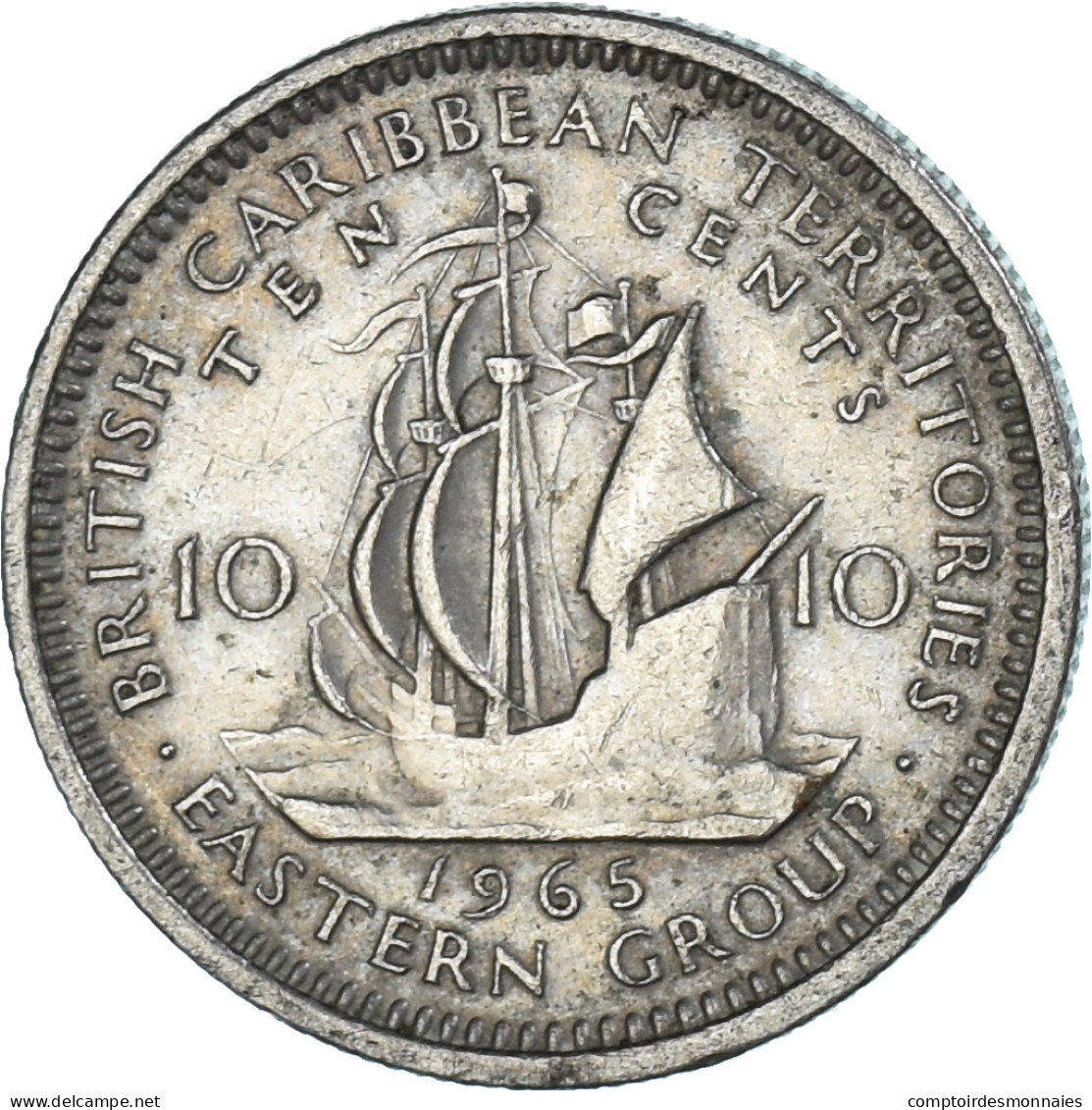 Monnaie, Etats Des Caraibes Orientales, 10 Cents, 1965 - Caraïbes Orientales (Etats Des)