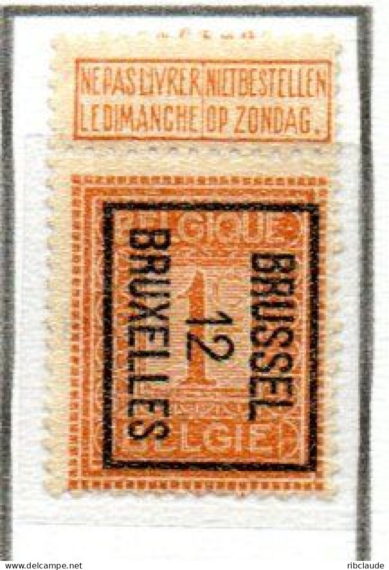 Préo Typo  BRUXELLES 12 - Typografisch 1912-14 (Cijfer-leeuw)