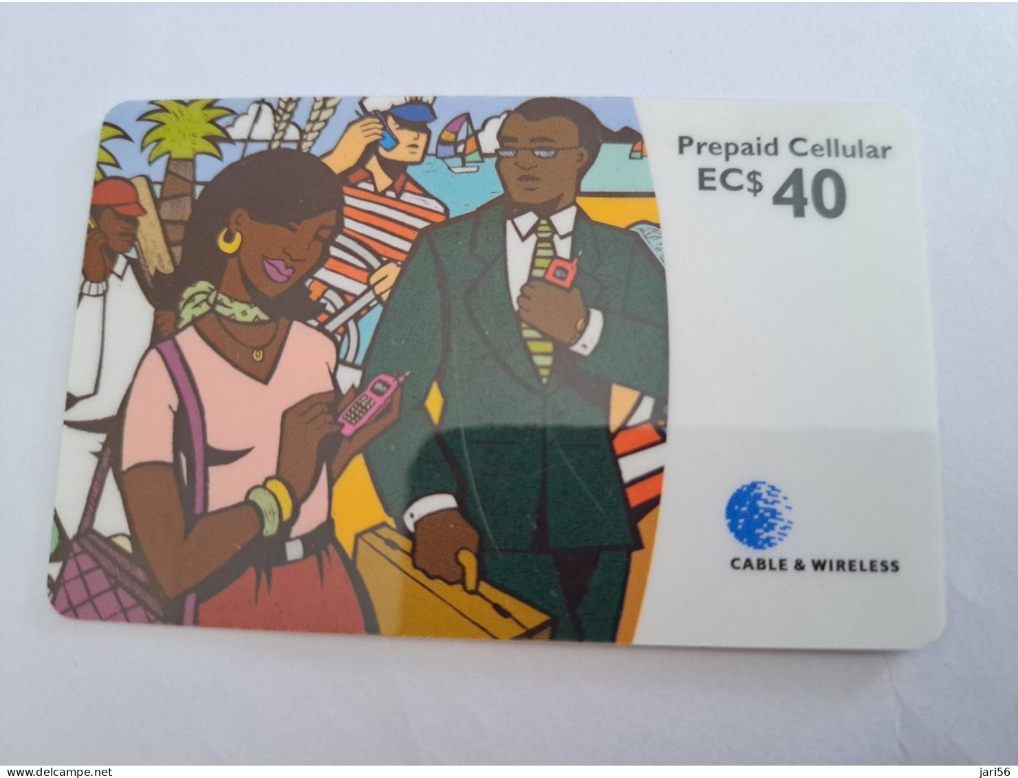 CARIBBEAN ISLANDS / $40,- PREPAID CELLULAIR    -PREPAID Used ** 13262** - Antille (Altri)