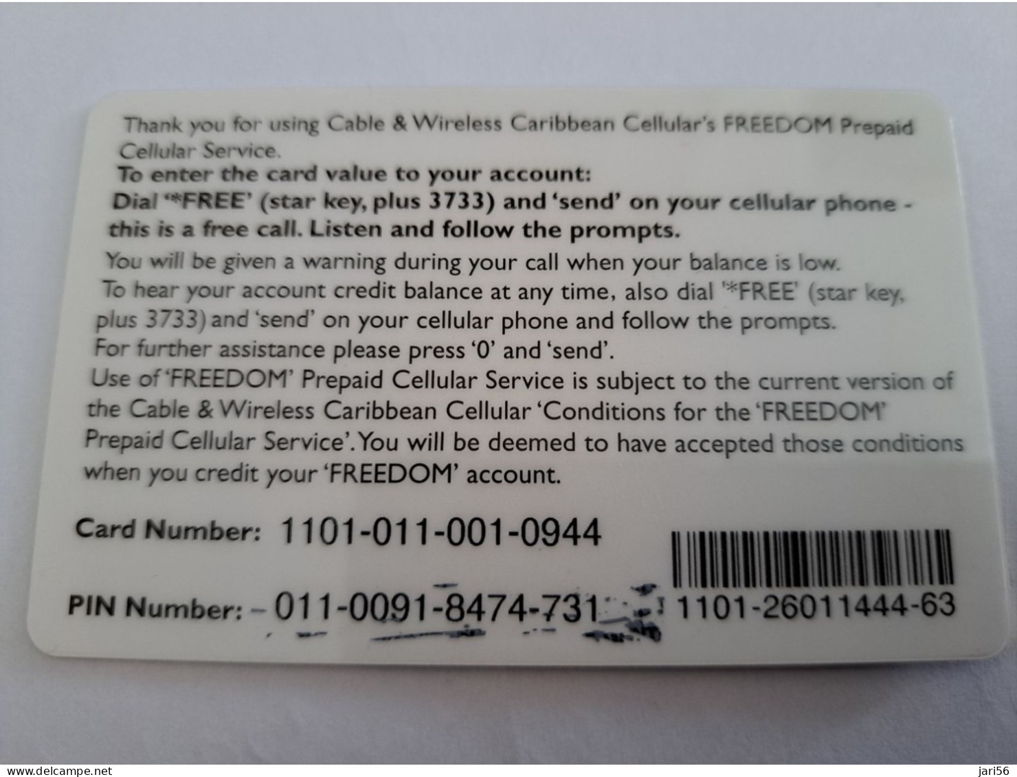 CARIBBEAN ISLANDS / $40,- PREPAID CELLULAIR    -PREPAID Used ** 13262** - Antillen (Sonstige)