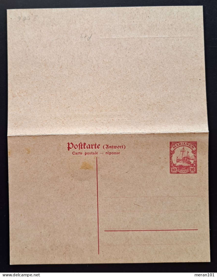 Marianen 1919, Postkarte P13 Doppelkarte Ungebraucht - Mariana Islands