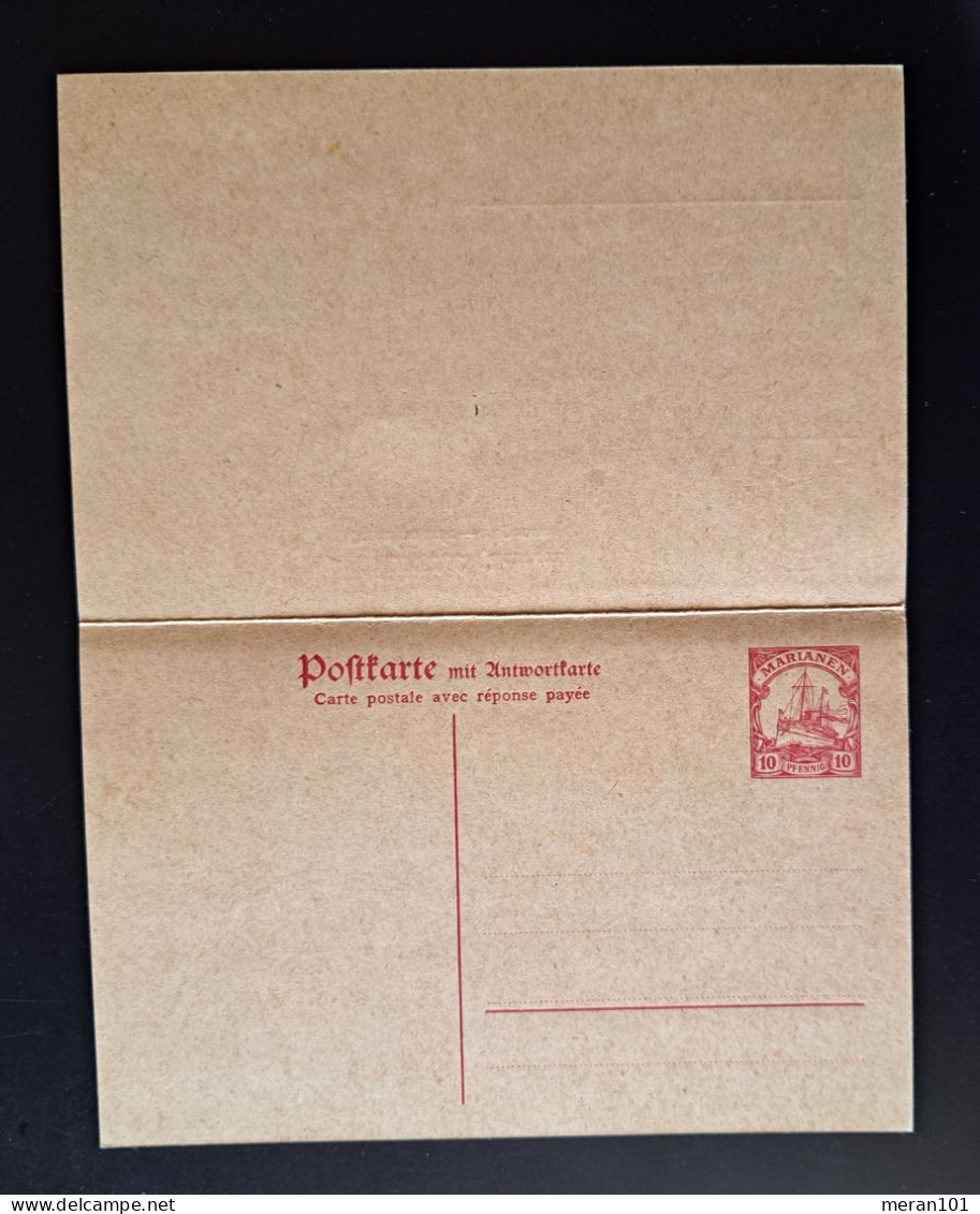 Marianen 1919, Postkarte P13 Doppelkarte Ungebraucht - Mariannes