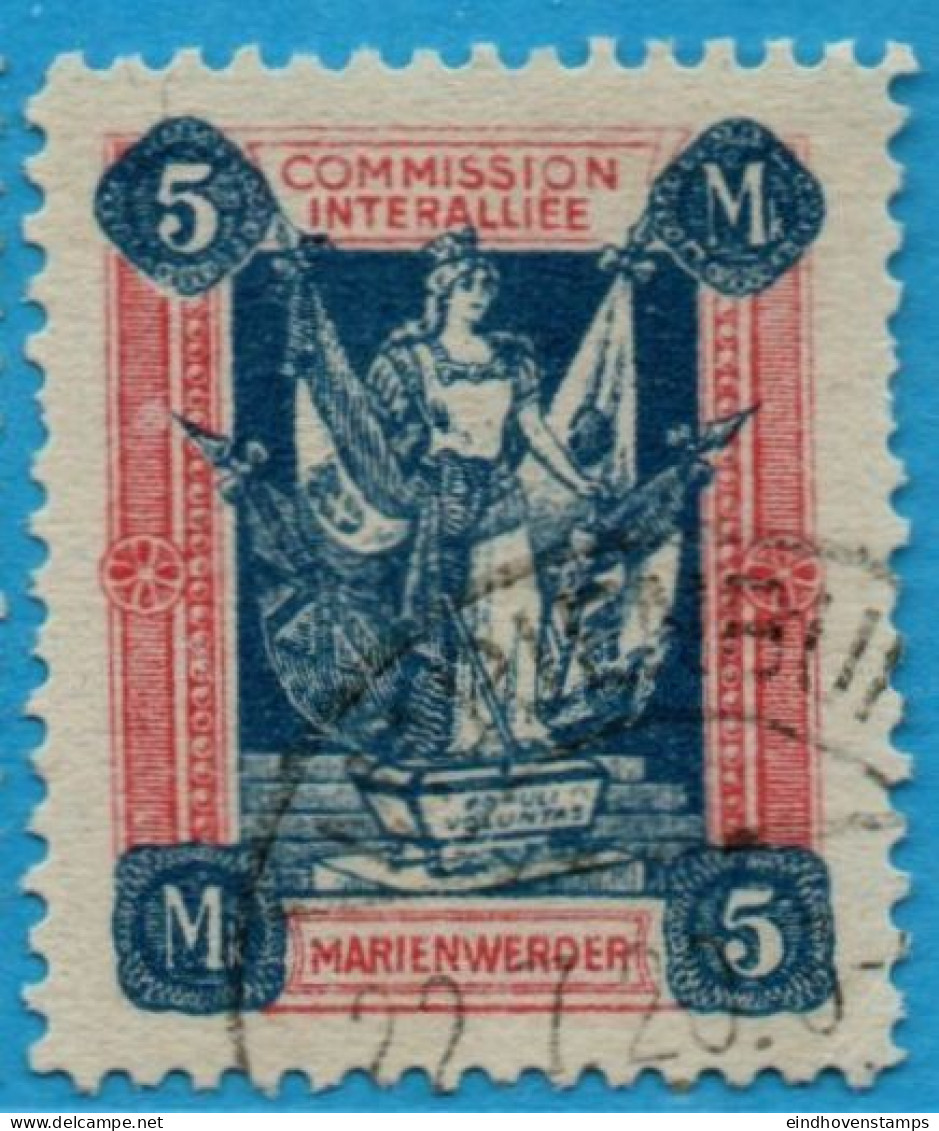 DMarienwerder 1920 3 5 M Bleu/red 1 Value Cancelled 2304.2916 - Other & Unclassified