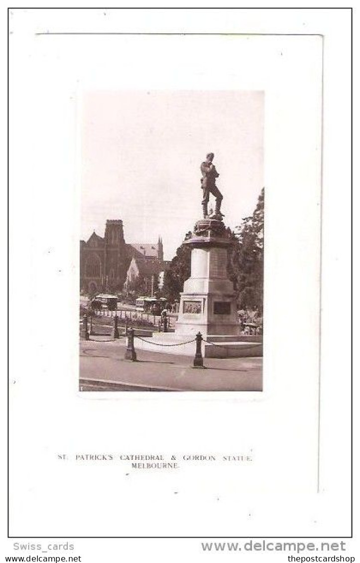 RP SENT FROM SHIP RMS BRITANNIA VIEW OF Melbourne St Patrick's Cathedral And Gordon Statue USED TRAM Trolleycars - Melbourne