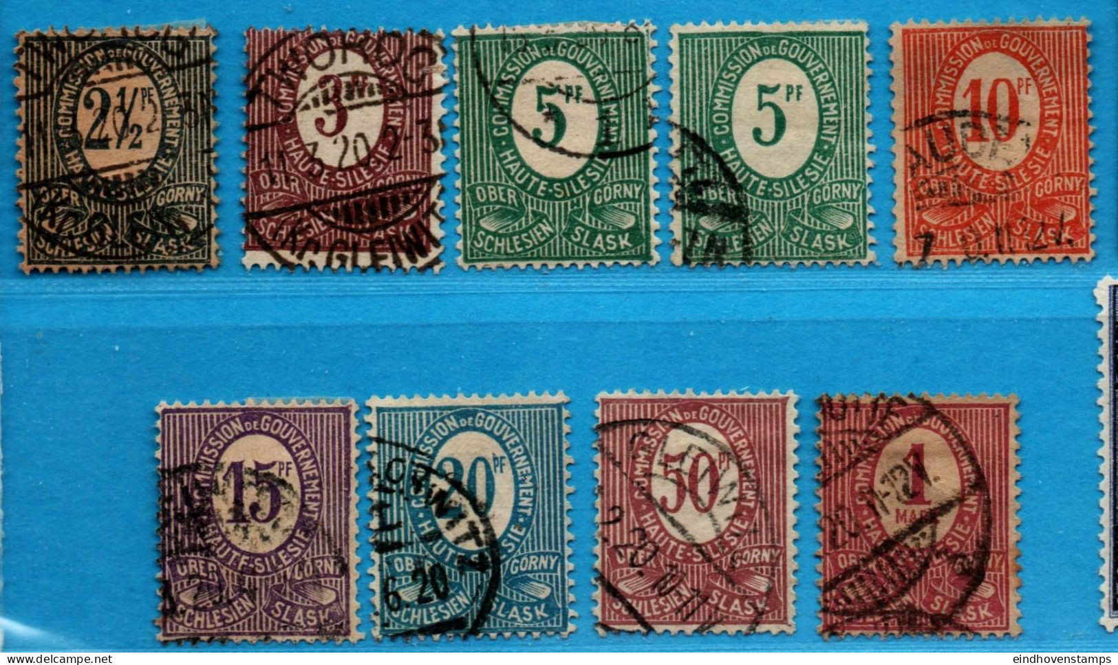 Oberschlesien Haute Silesie 1920 2½ Pf-1 Mk 9 Cancelled  7values 2304.2920 - Other & Unclassified