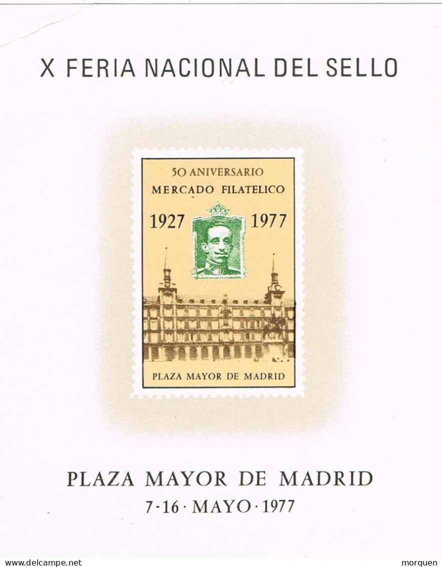 Viñetas Hojitas X Feria Nacional Del Sello MADRID 1977. Juan Carlos I Y Alfonso XIII ** - Errors & Oddities
