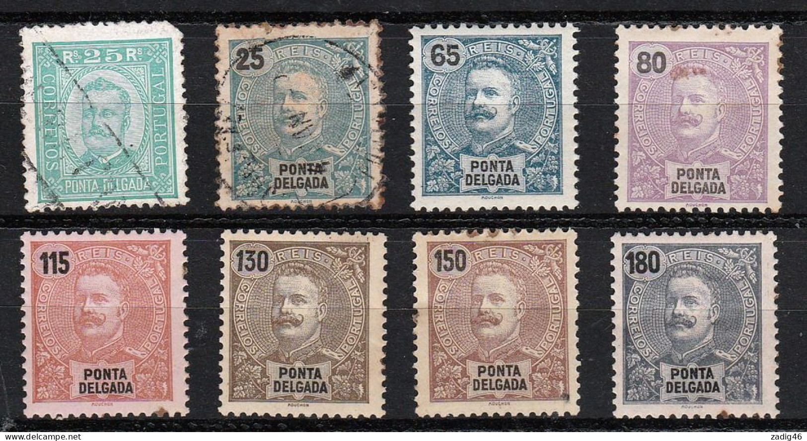 PORTUGAL, PONTA DELGADA PETIT LOT DE TIMBRES NEUFS AVEC CHARNIERES ET OBLITERES - Ponta Delgada