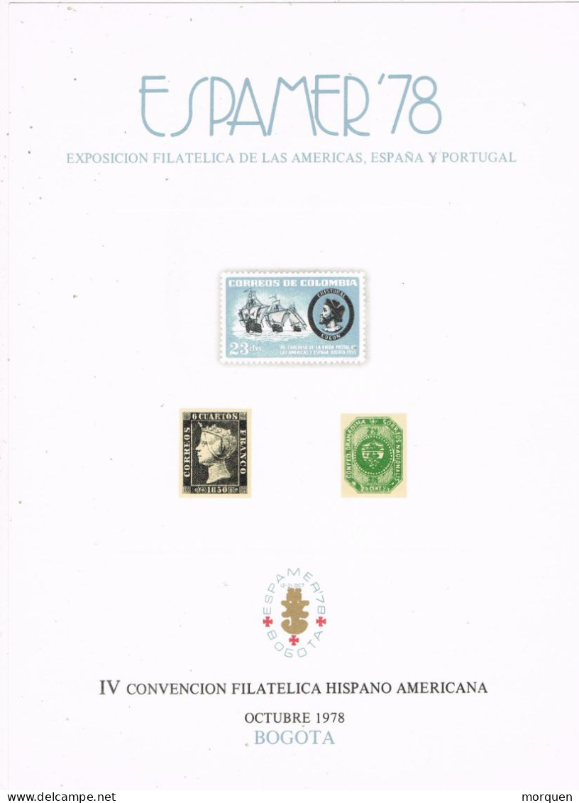 Viñeta Hojita  ESPAMER 78, Exposicion Americas,España Y Portugal. BOGOTA  ** - Abarten & Kuriositäten