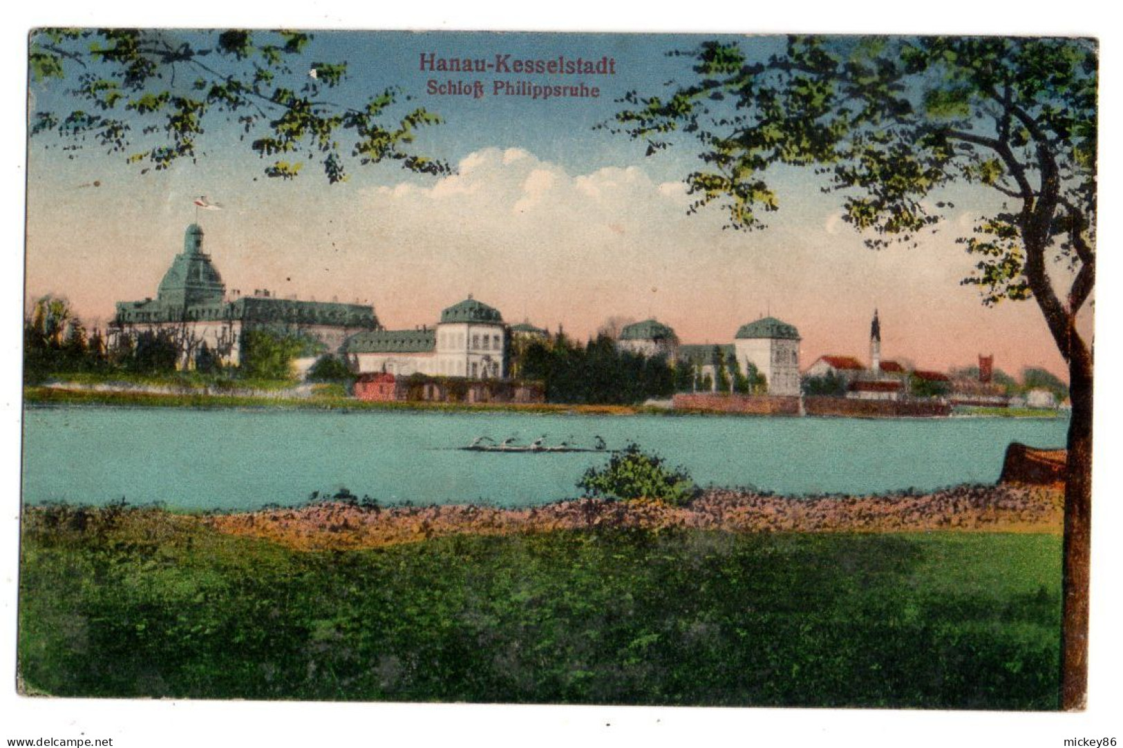 Allemagne --HANAU-KESSELSTADT --1918--Schloss Philippshruhe  (aviron ).....cachet - Hanau