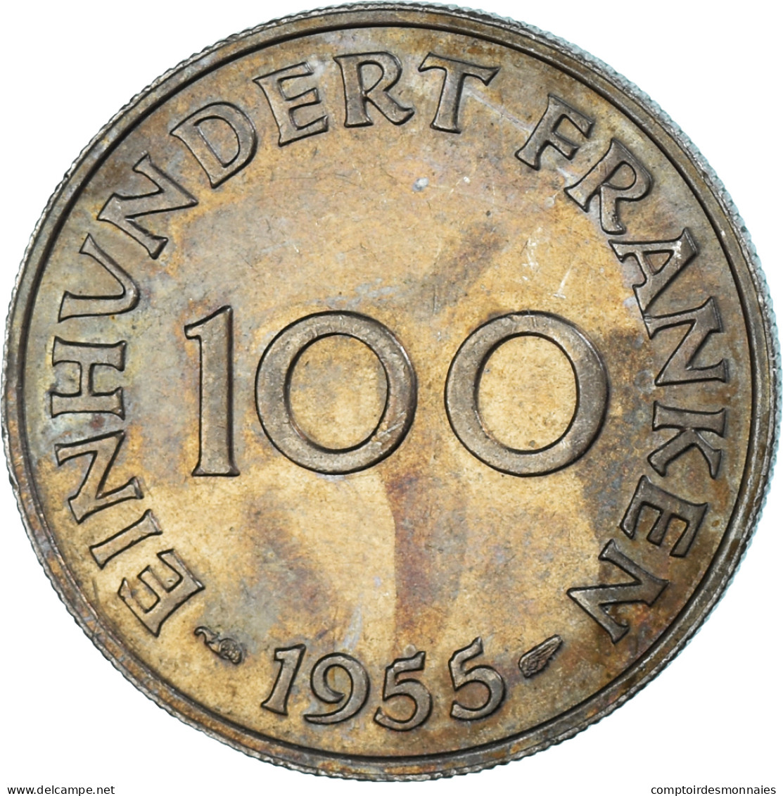 Monnaie, Saare, 100 Franken, 1955 - 100 Francos