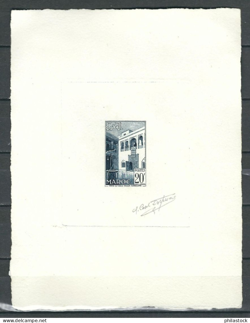MAROC 1951 N° 314  En épreuve D'artiste En Bleu Foncé Signée De L'artiste - Autres & Non Classés