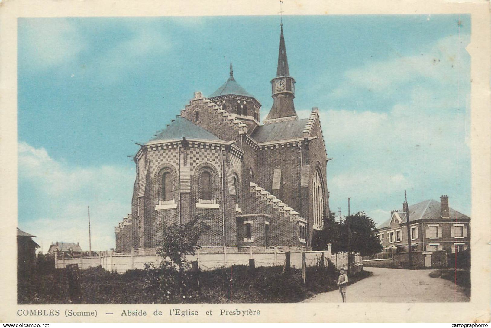 Postcard France Somme > Combles Abside De L'Eglise Et Presbytere - Combles