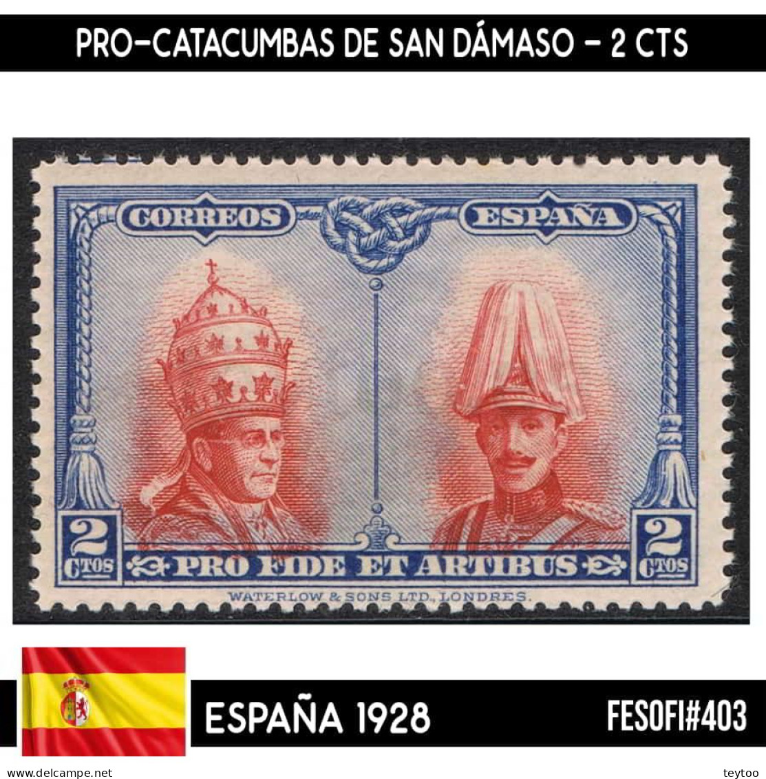B0544.2# España 1928. Pro-Catacumbas San Dámaso, 2 Cts (MNH) FES#403 - Nuevos