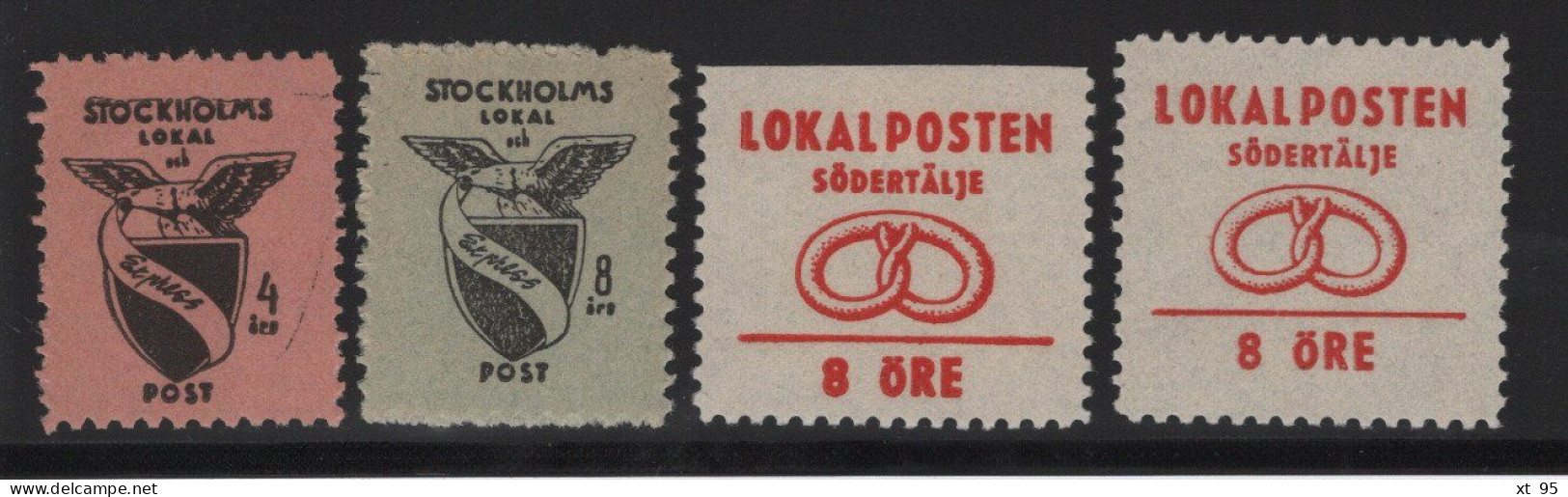 Suede - Poste Locale - Lot De 4 ** Neufs Sans Charniere - Stockholms + Sodertalje - Local Post Stamps